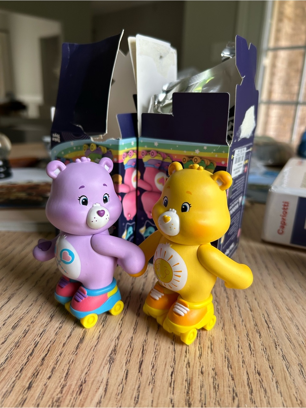 2 Care Bears Roller Skating series - Purple & Yellow Buddies